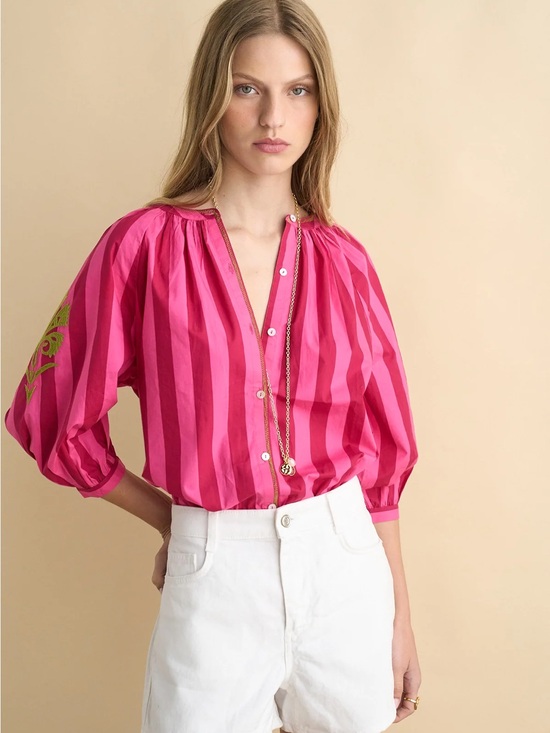 Sonmer Tops - Sonmer Kelly Rose Blouse Embroidered